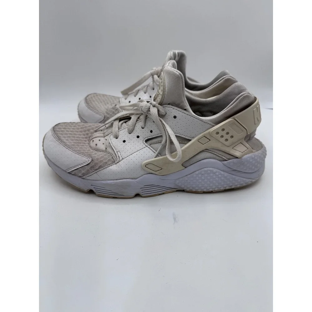 Nike Air Huarache Men's 12 Triple‎ White Running Sneakers Athletic Shoes
